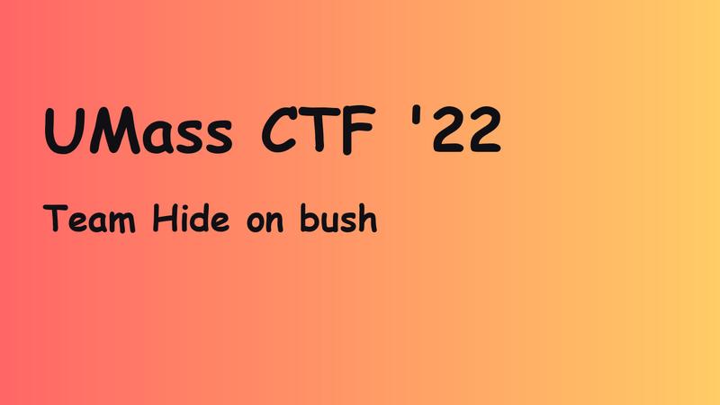 UMass CTF '22